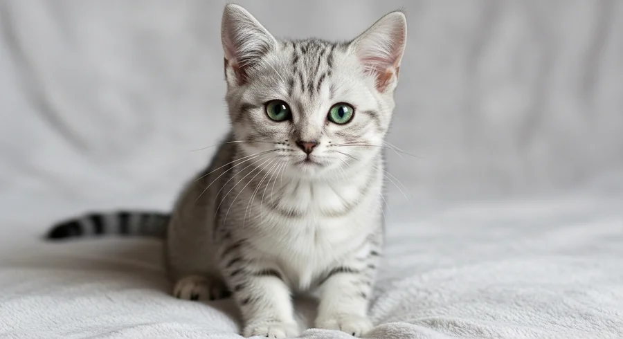 Котёнок бурмиллы с зелёными глазами
