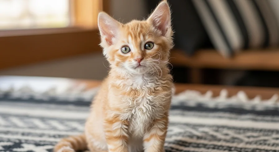 Котёнок лаперма — лысый при рождении