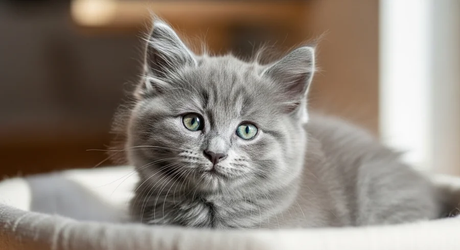 Котёнок нибелунга с пушистой шерстью