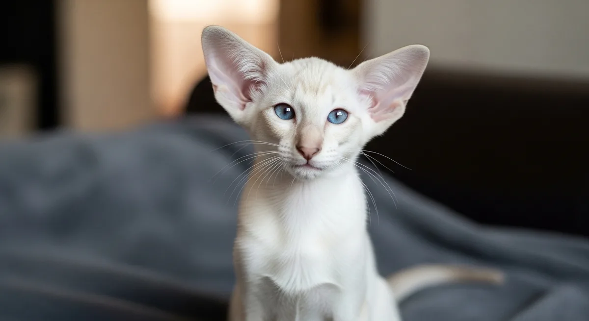 Котёнок ориентальной кошки с огромными ушами