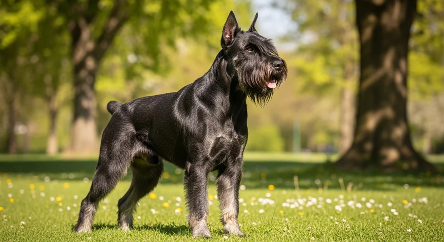 Три шнауцера рядом: ризеншнауцер, миттельшнауцер и цвергшнауцер — от большого к маленькому