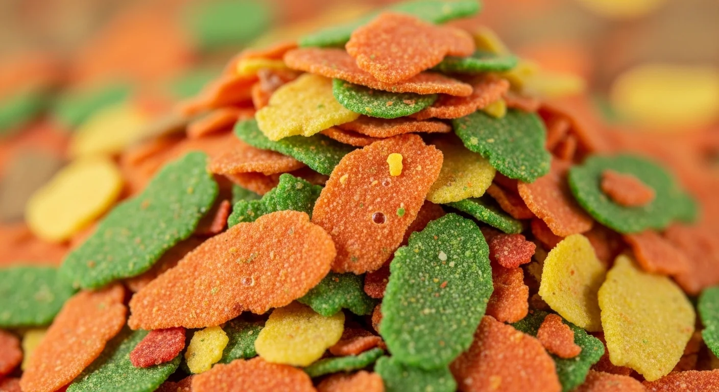 Состав Aquael Tropical Flakes: рыбная мука, злаковые, растительные белки, рыбий жир, водоросли и витаминно-минеральный комплекс