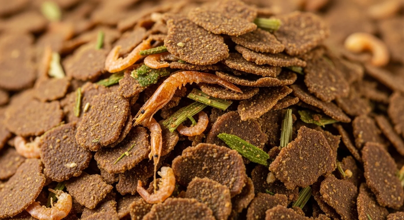 Состав Aquarian Tropical Fish Flakes: рыбная мука, злаковые, растительные белки, витамины и минеральный комплекс